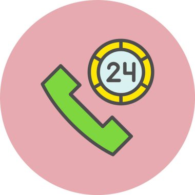 Telefon Hattı Dolu Çember Simgesi