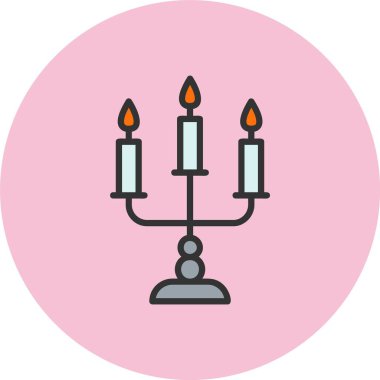 Candelabra Satırı Dolu Çember Simgesi