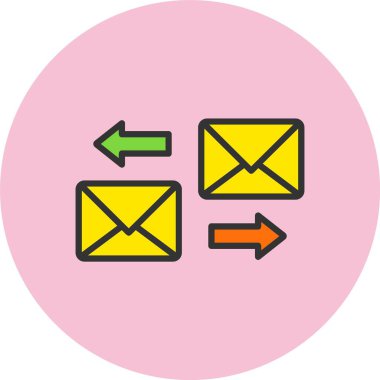 Yazışma Posta Satırı Dolu Çember Simgesi