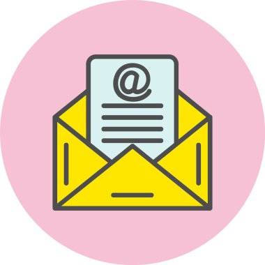 E- posta Satırı Dolu Çember Simgesi