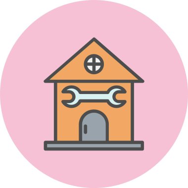 Ev Onarım Hattı Dolu Çember Simgesi