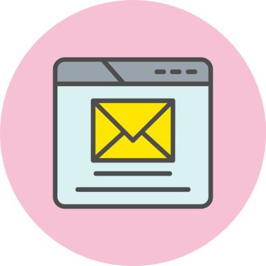 Posta Satırı Dolu Çember Simgesi