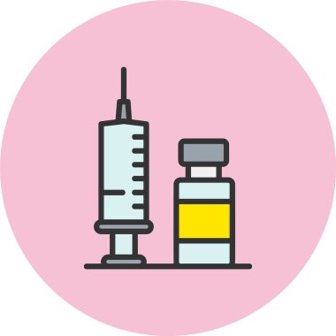 Aşı Satırı Dolu Çember Simgesi