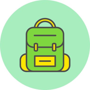 Sırt Çantası Satırı Dolu Çember Simgesi