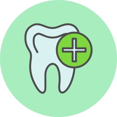 Diş Satırı Dolu Çember Simgesi