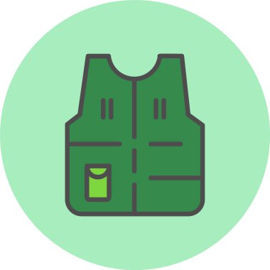 Yelek Satırı Dolu Çember Simgesi