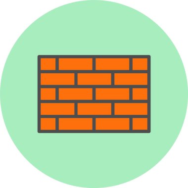 Duvar Satırı Dolu Çember Simgesi