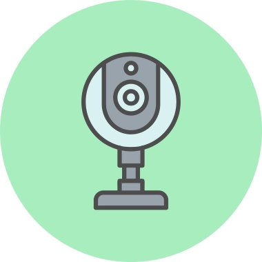 Web Kamera Satırı Dolu Çember Simgesi