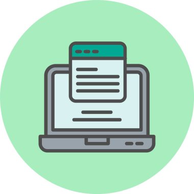 Web Tasarım Vektör Satırı Dolu Çember Simgesi