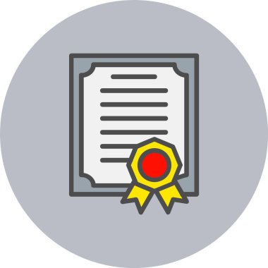 Diploma Satırı Dolu Çember Simgesi