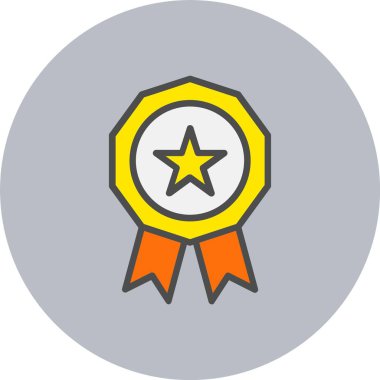 Madalya Satırı Dolu Çember Simgesi