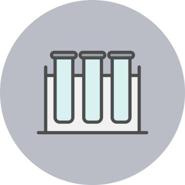 Test Tüpü Satırı Dolu Çember Simgesi