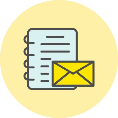 E- posta Satırı Dolu Çember Simgesi