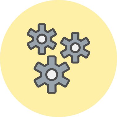 Dişli Satırı Dolu Çember Simgesi