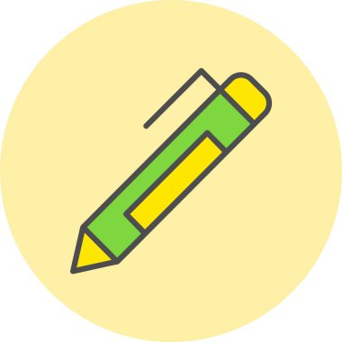 Kalem Satırı Dolu Çember Simgesi