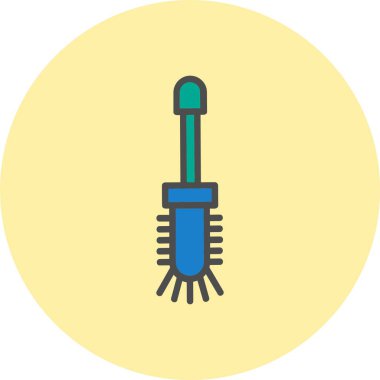 Tuvalet Fırçası Hattı Dolu Çember Simgesi