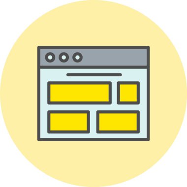 Web Tarayıcı Satırı Dolu Çember Simgesi