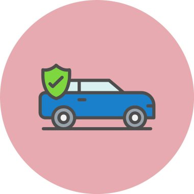 Araba Sigortası Dolu Çember Simgesi