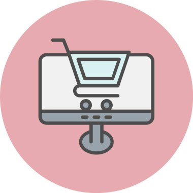 Ticaret Satırı Dolu Çember Simgesi