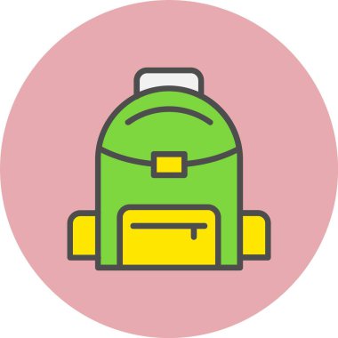 Çanta Satırı Dolu Çember Simgesi