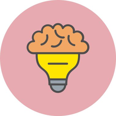 Beyin Satırı Dolu Çember Simgesi