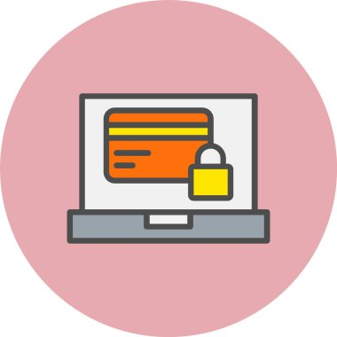 Kredi Kartı Satırı Dolu Çember Simgesi