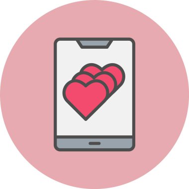 Cep Telefonu Hattı Dolu Çember Simgesi