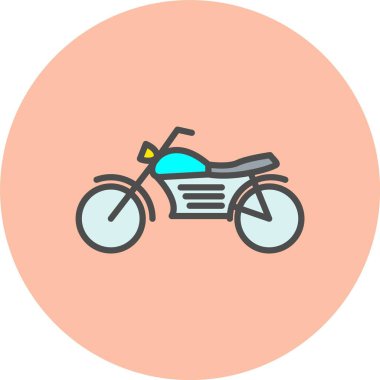 Motorbike Line Filled Circle Icon clipart