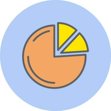 Turta Çizelgesi Dolu Çember Simgesi