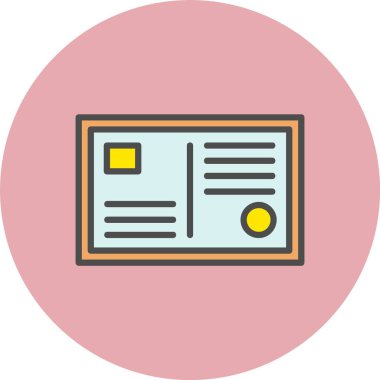 Kartpostal Satırı Dolu Çember Simgesi