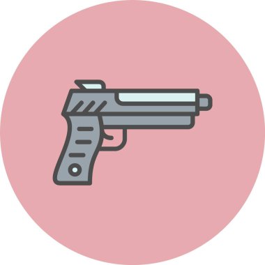 Silah Satırı Dolu Çember Simgesi