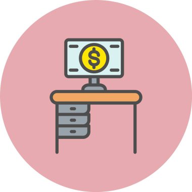 Çalışma Alanı Satırı Dolu Çember Simgesi