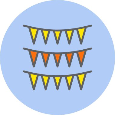 Bunting Satırı Dolu Çember Simgesi