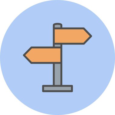 Yön İmza Satırı Dolu Çember Simgesi