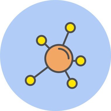 Zihin Haritası Vektör Satırı Dolu Çember Simgesi