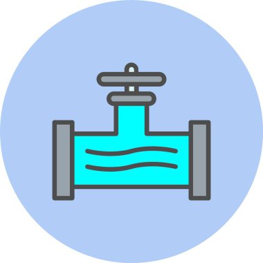 Boru Satırı Dolu Çember Simgesi