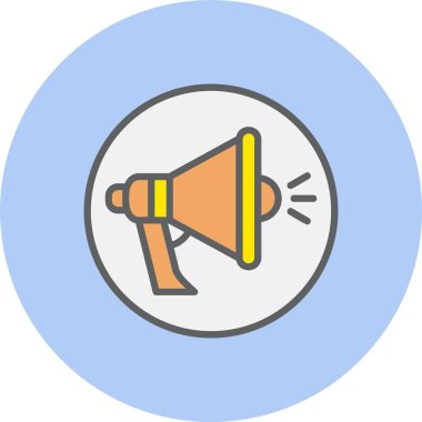 Sosyal Tanıtım Satırı Dolu Çember Simgesi