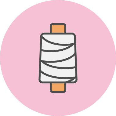 Tekstil Satırı Dolu Çember Simgesi