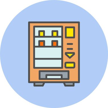 Otomat Satırı Dolu Çember Simgesi