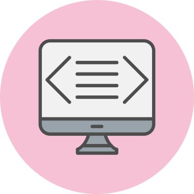 Bilgisayar Satırı Dolu Çember Simgesi