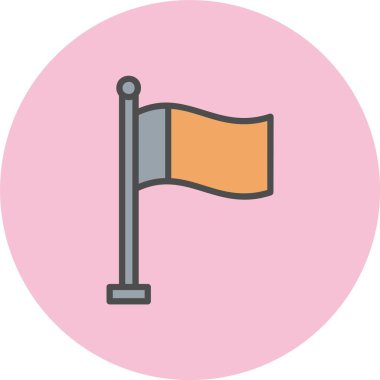 Bayrak Satırı Dolu Çember Simgesi