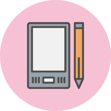 Grafik Tableti Satırı Dolu Çember Simgesi