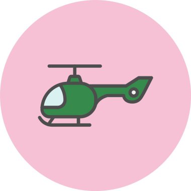 Helikopter Satırı Dolu Çember Simgesi