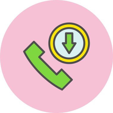 Gelen Çağrı Satırı Dolu Çember Simgesi