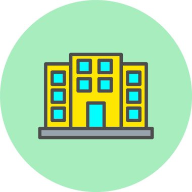 Ofis Satırı Dolu Çember Simgesi