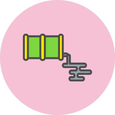 Yağ Dökümü Satırı Dolu Çember Simgesi