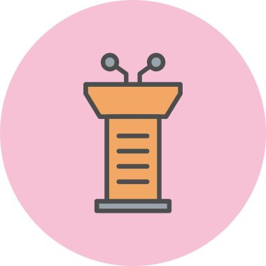 Podyum Satırı Dolu Çember Simgesi