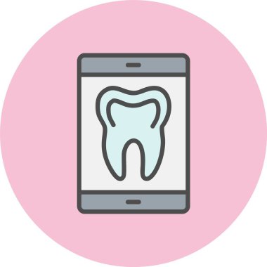 Akıllı Telefon Hattı Dolu Çember Simgesi