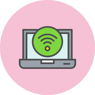 Wifi Satırı Dolu Çember Simgesi