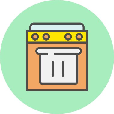 Gaz Soba Hattı Dolu Çember Simgesi